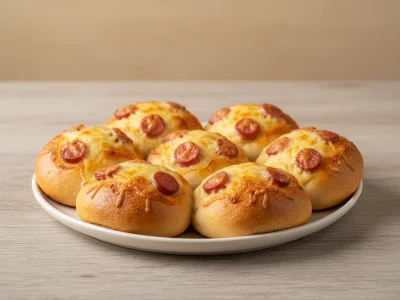 Pizzabrötchen 8 Stück mit Hot Dog-Würstchen
